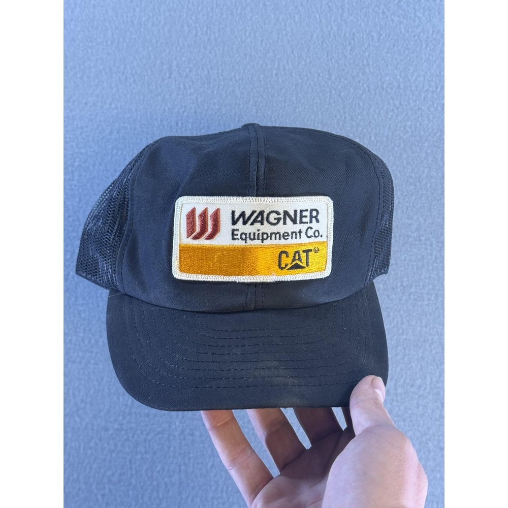 Wagner Equipment Co CAT Hat Cap Snap Back Mens One Size Black Mesh Trucker